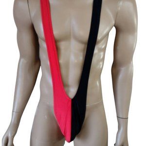 Men's Thong Mankini Underwear Thong  Black/ Red Bodysuit Suspender Sling Sexy